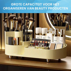 YONO Make Up Organizer Staand - Opbergsysteem voor Skincare / Parfum / Cosmetica / Lippenstift / Nagellak / Beauty Houder - Ivoorkleur