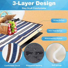 YONO Picknickkleed Waterdicht - 200 x 150 cm - Picknickdeken - Strandlaken - Buitenkleed XL