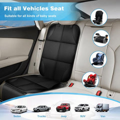 YONO Autostoel Beschermer met Organizer - Universeel - geschikt voor Isofix - Kinderstoel - Beschermer - Hoes Voorkant en Achterkant Auto Stoel - Zwart