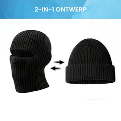 YONO Muts en Balaclava - Beanie en Bivakmuts in 1 - Heren - Dames - Ski Mask Winter - Zwart