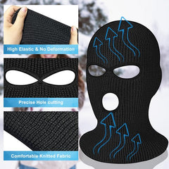 YONO Bivakmuts 3 Gaten - Balaclava Driegaats Muts - Ski Mask - Heren - Dames - Zwart