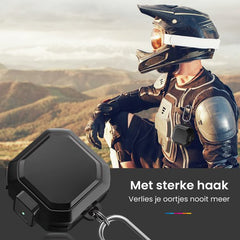 YONO Armor Hard Case geschikt voor Samsung Galaxy Buds 2 Pro (2022) - Galaxy Buds Pro (2021) - Galaxy Buds 2 (2021) - Galaxy Buds Live (2020) - Hoesje met Lock en Clip - Zwart