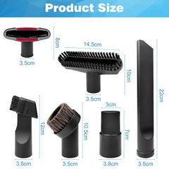 YONO Stofzuiger Zuigmond Set - 6 Stuks - Universeel Opzetstuk - geschikt voor Miele - Philips - AEG - Karcher - Bosch - Borstel - Mondstuk - Hulpstukken - Onderdelen