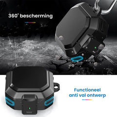 YONO Armor Hard Case geschikt voor Samsung Galaxy Buds 2 Pro (2022) - Galaxy Buds Pro (2021) - Galaxy Buds 2 (2021) - Galaxy Buds Live (2020) - Hoesje met Lock en Clip - Zwart