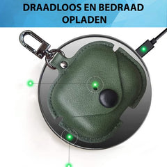 YONO Hoesje geschikt voor Airpods Pro 1 / 2 - Leer met Clip - Donkergroen