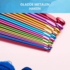 YONO Tunische Haaknaalden - Breinaalden met Knop - Tunisch Haken - Tunisian Crochet - 11 Stuks