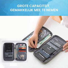 YONO Reis Portemonnee met Paspoort Houder - Documenten Organizer Hoesje - Kaarthouder Pasjes Tasje - Zwart