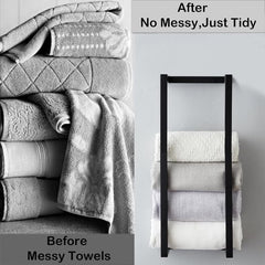 YONO Handdoekrek Badkamer Hangend - Badkamerrek - Handdoekhouder - Handdoekenrek - RVS - Zwart