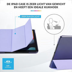 YONO Hoes geschikt voor iPad 9 10.2 inch - 9e Generatie - 8e - 7e - 2021 - 2020 - 2019 - Case Cover - Tablet Hoesje - Lila