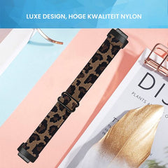 YONO Nylon Stretch Bandje geschikt voor Fitbit Inspire 3 - Leopard