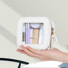 YONO Make Up Tasje Klein - Mini Etui Organizer - Toilettasje - Dames - Meisjes - Wit