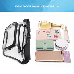 YONO Fanny Pack Doorzichtig - Heuptasje geschikt voor Festival / Reizen - Telefoontasje Crossbody - Buideltasje voor Dames en Heren – Transparant