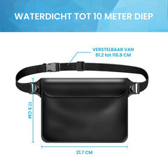 YONO Heuptasje Waterdicht - Fanny Pack - Waterdichte Heuptas - Vakantie - Reizen - Festival - Dames en Heren - Zwart