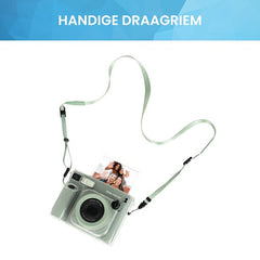 YONO Case geschikt voor Fujifilm Instax Wide 400 - Bescherm Hoes met Draagriem - Transparant