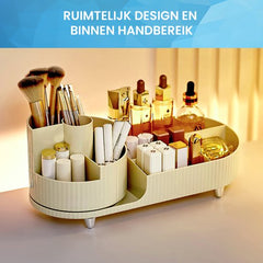 YONO Make Up Organizer Staand - Opbergsysteem voor Skincare / Parfum / Cosmetica / Lippenstift / Nagellak / Beauty Houder - Ivoorkleur
