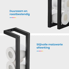 YONO Reserverolhouder Hangend - Toiletrolhouder - WC Rolhouder - Rollenhouder - Zwart