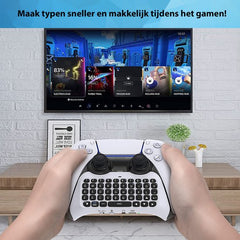 YONO Toetsenbord geschikt voor PS5 Controller - Bluetooth Qwerty Keyboard - Accessoires voor Playstation 5 - Wit