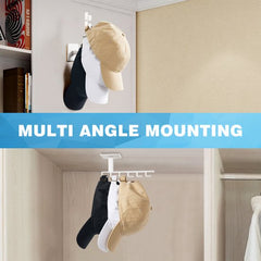 YONO Cap Rack Zelfklevend - Petten Houder - Rek - Opbergen - Pethouder Kapstok - Wit