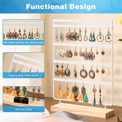 YONO Oorbellenrekje - Sieradenrekje - Oorbellen Organizer - Sieradenhouder - Opbergen - 100 gaatjes - Wit