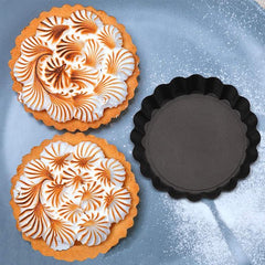 YONO Tartelettevormen - Mini Taartvormpjes 10 cm - Tartelette Bakvorm - Quichevormpjes met Losse Bodem - 8 Stuks
