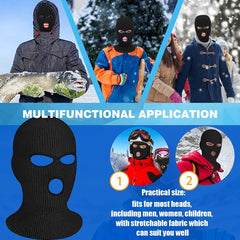 YONO Bivakmuts 3 Gaten - Balaclava Driegaats Muts - Ski Mask - Heren - Dames - Zwart