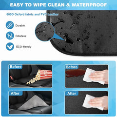 YONO Autostoel Beschermer met Organizer - Universeel - geschikt voor Isofix - Kinderstoel - Beschermer - Hoes Voorkant en Achterkant Auto Stoel - Zwart