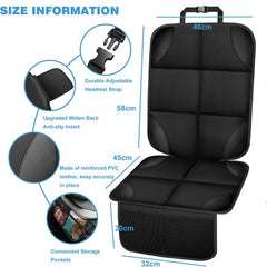 YONO Autostoel Beschermer met Organizer - Universeel - geschikt voor Isofix - Kinderstoel - Beschermer - Hoes Voorkant en Achterkant Auto Stoel - Zwart