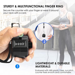 YONO Handteller Klikker - Personenteller - Tally Counter - Klantenteller - Zwart
