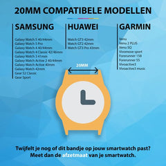 YONO Siliconen Bandjes Set 20mm - Horlogebandje geschikt voor Samsung Galaxy Watch 7/6/5 / Pro / 4 / 3 / Active 2 - Polar Ignite / Unite – Huawei - 5 Pack