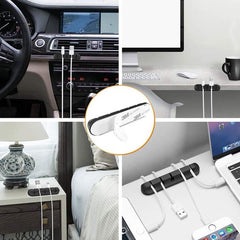 YONO Kabel Organiser Zelfklevend - Set van 3 - Kabelhouder - Kabel Management - Kabelclip Bureau - Tafel - Zwart