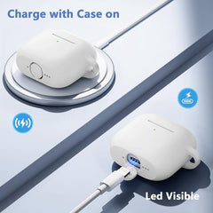 YONO Hoesje geschikt voor Airpods 4 - Case - Siliconen - Wit