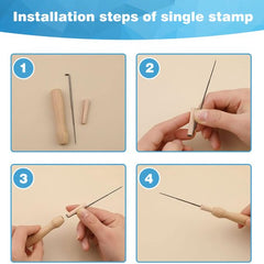 YONO Naaldvilten Starterset - Vilt Naalden - Needle Felting Pakket voor Viltwol - 18 Delig