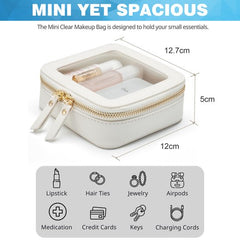 YONO Make Up Tasje Klein - Mini Etui Organizer - Toilettasje - Dames - Meisjes - Wit