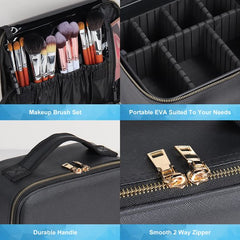 YONO Make Up Tas met Organizers - Beautycase Koffer - Dames en Meisjes - Zwart