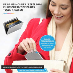 RFID Pasjeshouder – Aluminium Creditcardhouder - Geschikt voor Mannen en Vrouwen – Zilver