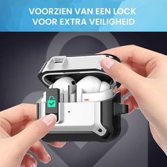 YONO Armor Hard Case geschikt voor Samsung Galaxy Buds 3 - 3 Pro - Hoesje met Lock - Wit