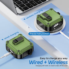 YONO Hoesje geschikt voor Airpods 4 - Case - Lock - Donkergroen