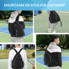 YONO Unisex Padeltas - Padel Rugzak voor Racket en Ballen - Tas Hoes - Heren en Dames - Zwart