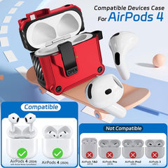 YONO Hoesje geschikt voor Airpods 4 - Case - Lock - Rood