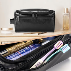 YONO Toilettas Heren - Toiletzak met Haak - Kunstleer - Travel Organizer Mannen - Zwart