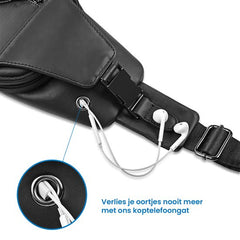 YONO Sling Bag Leer - Crossbody Tas - Schoudertas Dames en Heren - Zwart