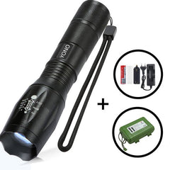 YONO Militaire Zaklamp LED Oplaadbaar - Inclusief Batterij en Oplader – Waterbestendige Zaklantaarn