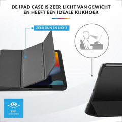 YONO Hoes geschikt voor iPad 9 10.2 inch - 9e Generatie - 8e - 7e - 2021 - 2020 - 2019 - Case Cover - Tablet Hoesje - Zwart