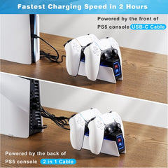 YONO Oplaadstation geschikt voor Playstation PS5 DualSense Controller - Dual Oplader - Charging Dock - Accessoires - Wit
