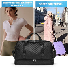 YONO Reistas Handbagage - Weekendtas 50x30x25 - Duffel Bag - Dames - Heren - Zwart