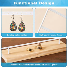 YONO Oorbellenrekje - Sieradenrekje - Oorbellen - Organizer - Sieradenhouder - Opbergen - 40 gaatjes - Wit