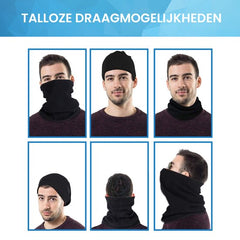 YONO Nekwarmer - Colsjaal Fleece - Heren en Dames - One Size - Zwart