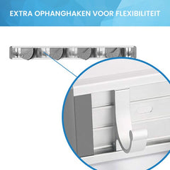YONO Bezem Ophangsysteem - Bezemhouder - Klem met Haak - Stelen - Borstels - Tuingereedschap