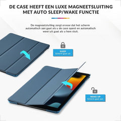 YONO Hoes geschikt voor iPad 9 10.2 inch - 9e Generatie - 8e - 7e - 2021 - 2020 - 2019 - Case Cover - Tablet Hoesje - Donkerblauw
