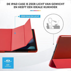 YONO Hoes geschikt voor iPad 9 10.2 inch - 9e Generatie - 8e - 7e - 2021 - 2020 - 2019 - Case Cover - Tablet Hoesje - Rood